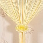 1мм Кисея штора св.-желтоватая на кулиске, 50смх2м   